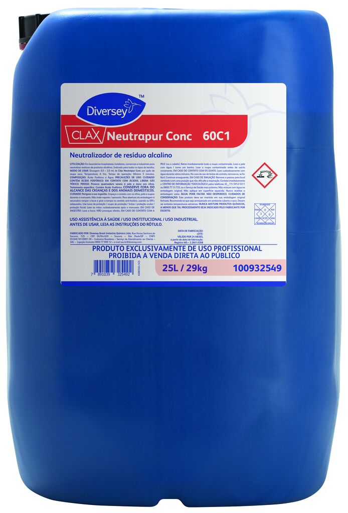 CLAX NEUTRAPUR CONC 25L - NEUTRALIZADOR DE RESÍDUO ALCALINO